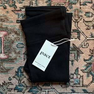 Pact Women's High Waisted Ribbed Leggings - Black NWT